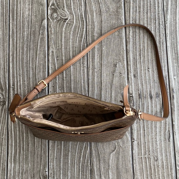 Dkny Bags Logo Embossed Zip Top Crossbody Bucket Bag Poshmark